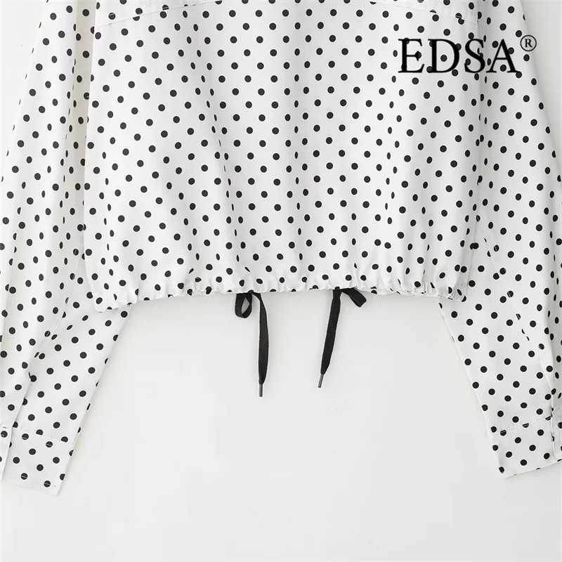 EDSA Women Polka Dot Jacket for Spring Autumn Side Zipper High Neck Casual Female Coat Outerwear J251124