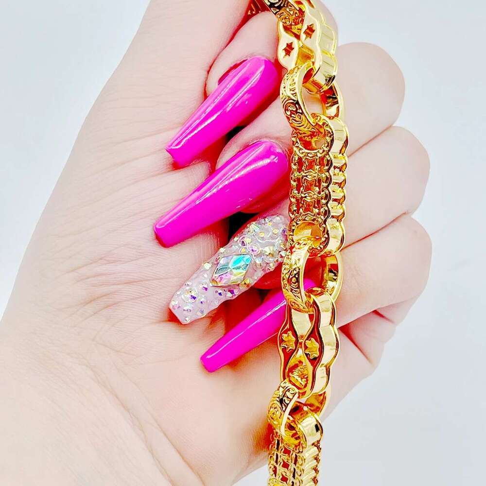 Drip Letter Punky Bracelet for Women Real Gold Plated Iced Out Hip Hop Fashion Jewelry Copper Material 2023 Trend