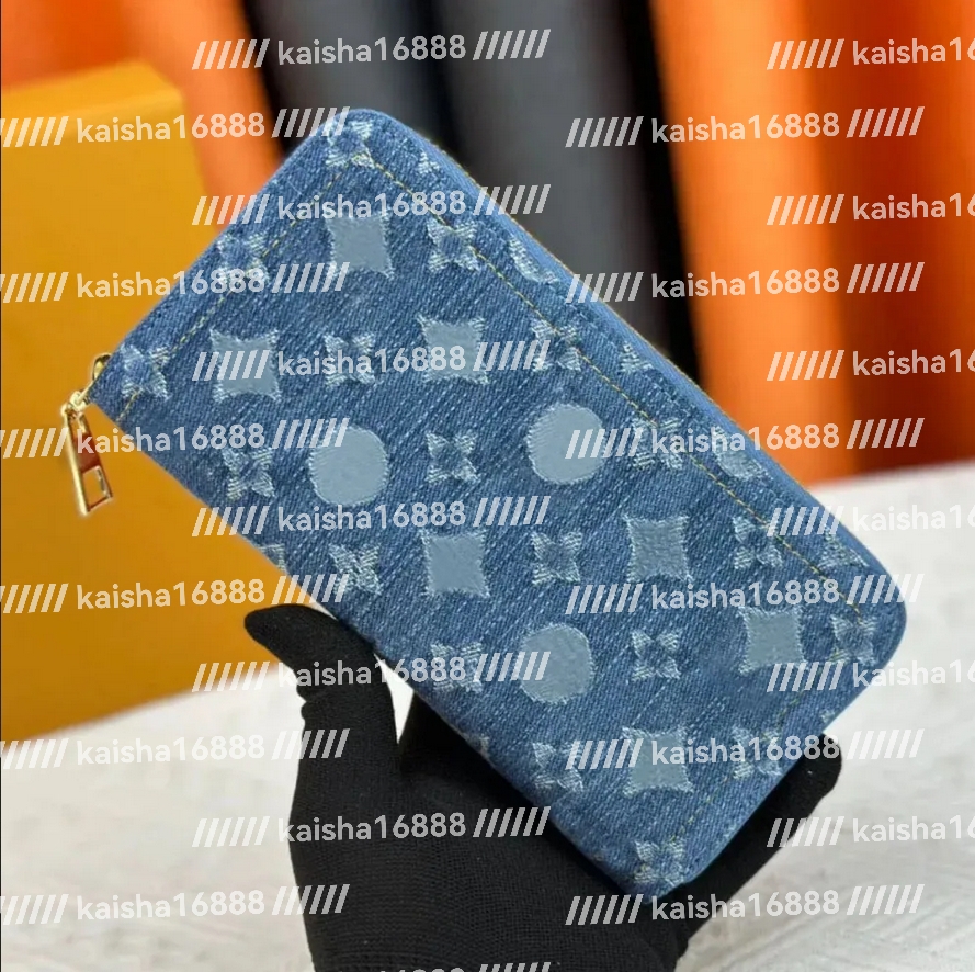 2025 10A s Denim Designer Men's Women's Zipper Mini purse designer bag Card Coin Wallets Key Cards Holder Long Wallet short purses