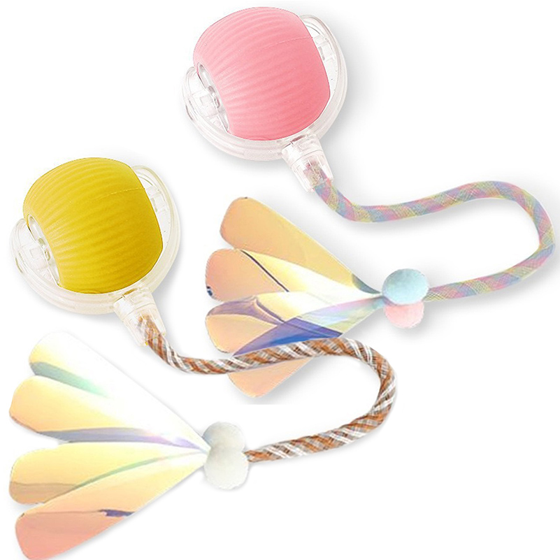 Cat Toys Interactive Cat Toy Ball for Indoor Cats Automatic Moving Ball with Tail Rolling Bouncy Balls Toy for Kittens