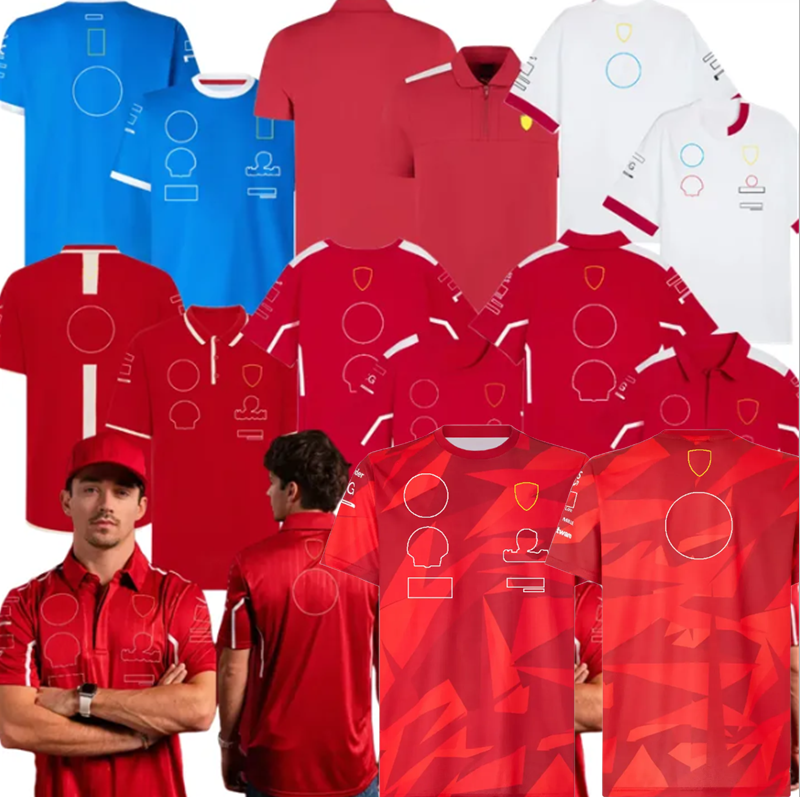 Ferrari F1 Team Men's T-shirt Formula 1 Driver Hamilton Racing Suit T-shirts 2025 Fans Red Round Neck Short Sleeve Jersey Unisex Tee Plus Size Custom