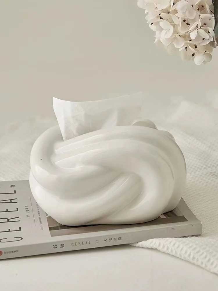 Modern Ceramic Tissue Box Cover Tissue Box Holder Ins Household Living Room Coffee Table Decorative Decorations Fast ShippingM251124