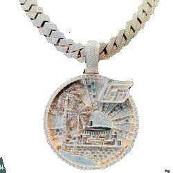 Dazzling Sterling Sier Hip-Hop Rock Pendant with Vvs Moissanite Perfect for Music Parties 3 Inches