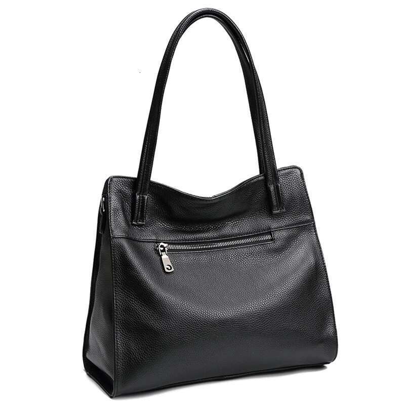Aidrani Minimalist Genuine Leather Women's Bag Large Capacity Handbag Black Commuter Versatile Cowhide Single Shoulder Crossbody