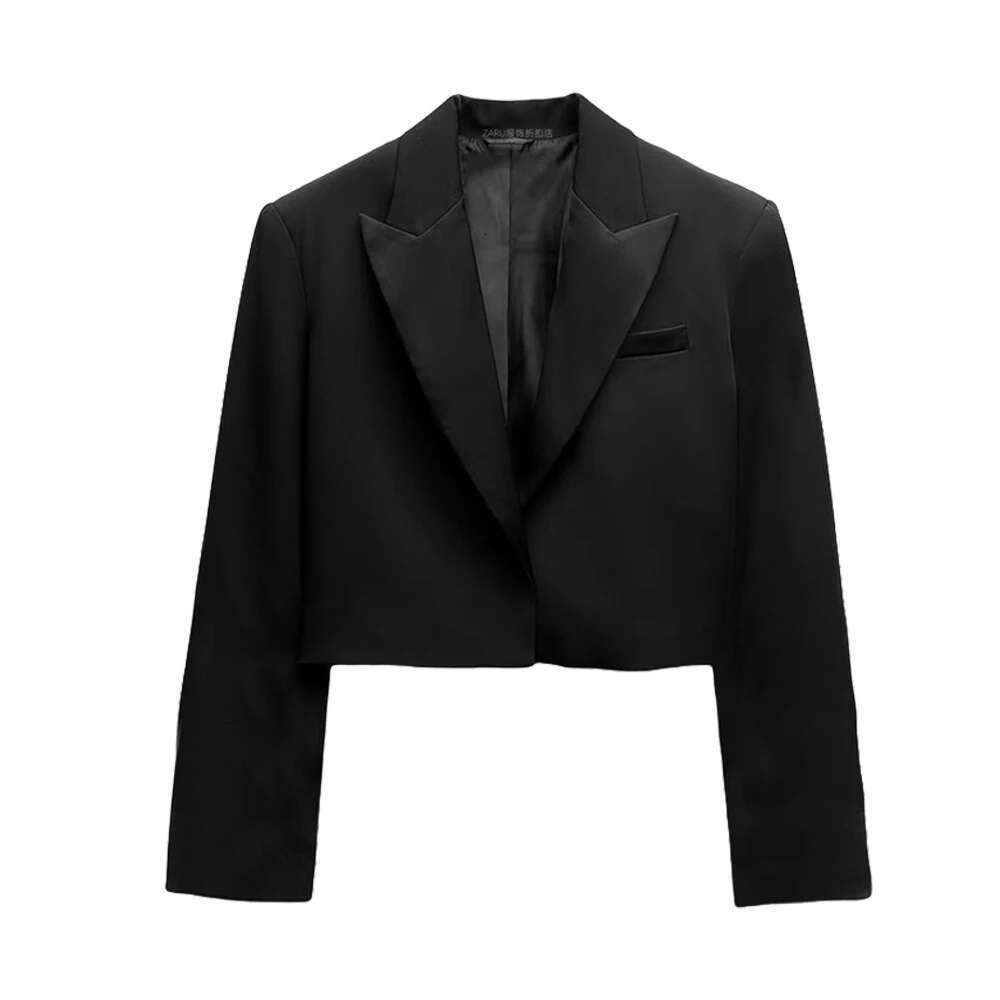 Designer Clothes Spring New Women's Casual Versatile Fit Solid Color Buckle Free Long Sleeved Short Suit Coat
