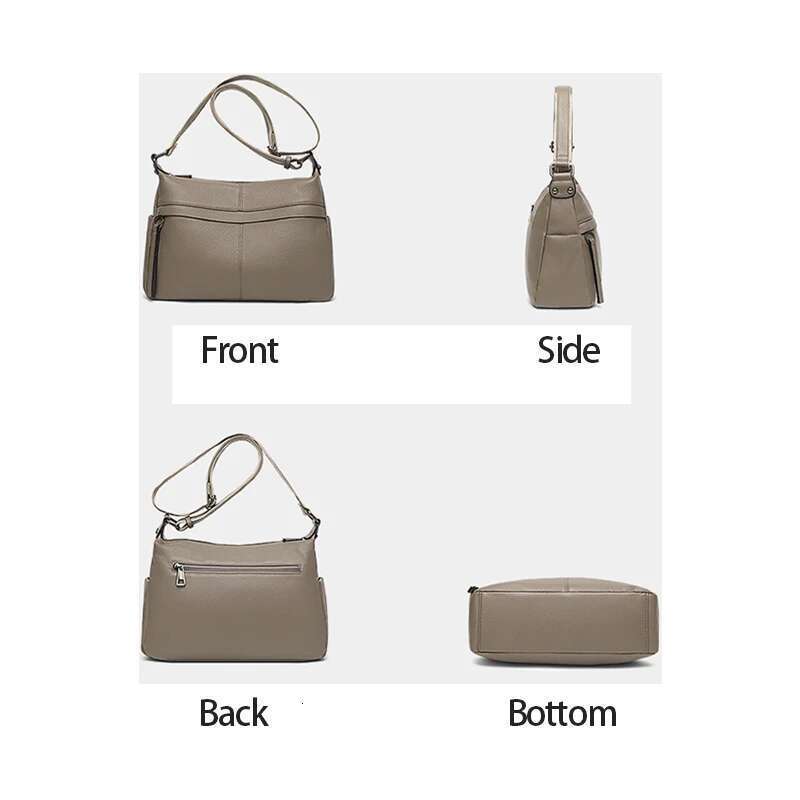 Top Cowhide Shoulder Women's Large Capacity Bucket Commuter Genuine Leather Crossbody Bag Fashion
