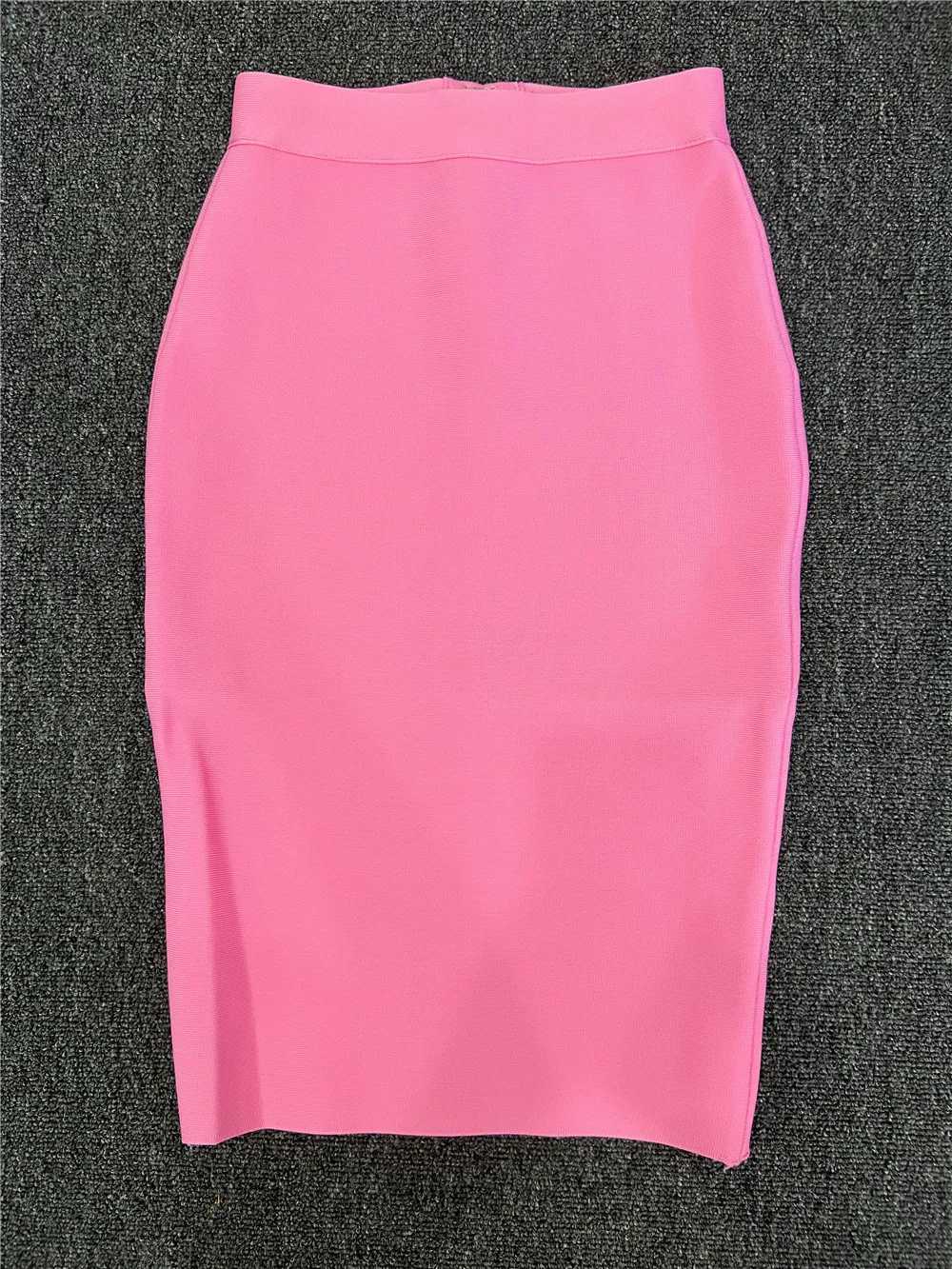 60CM knee length womens summer bandage skiing candy color body pencil skirt womens elegant office business form XL XXL M250424