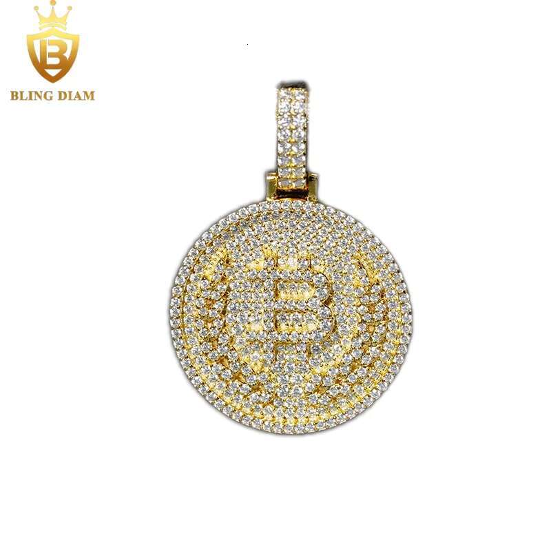 Factory Price Wholesale Fashion Fine Jewelry 925 Silver Moissanite Round Circle Charms Pendants