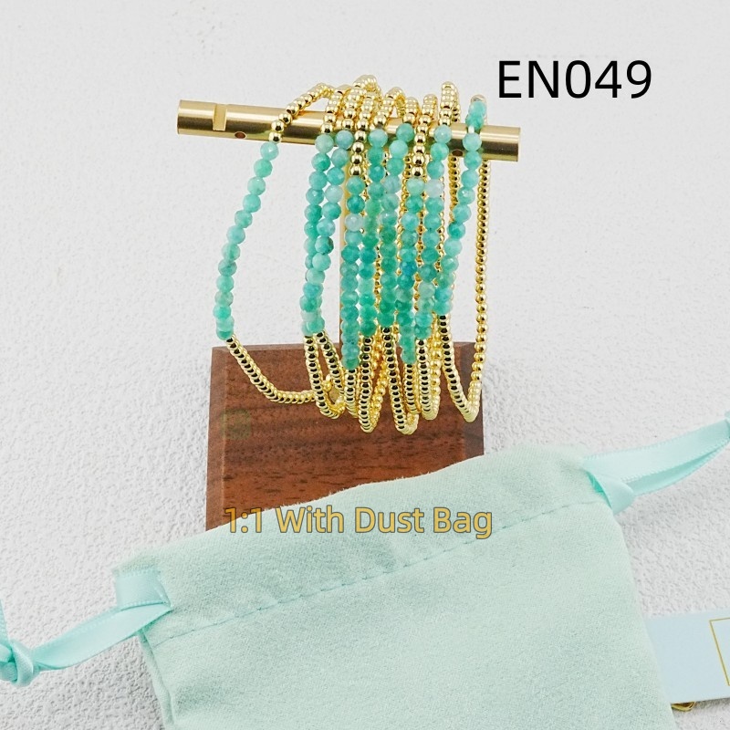 1:1 E-Newton 1:1 Designer Jewelry Gold Pearl Beaded Bracelets Bangles For Women Birthday Christmas Gift EN049