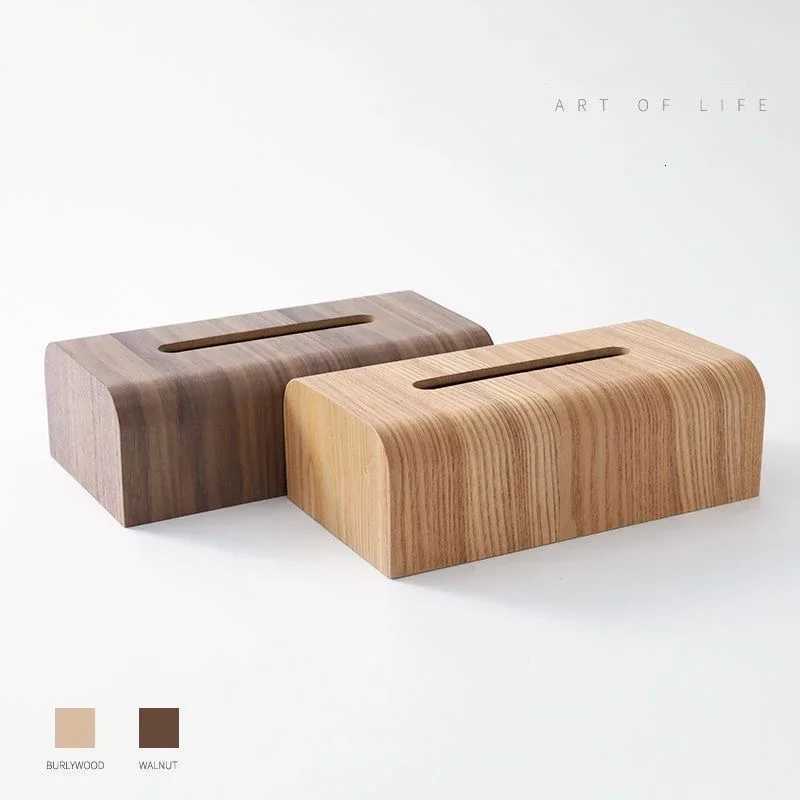 Luxury Living Room Tissue Box Walnut Wood Bathroom Paper Box Table Desktop Storage Box Wooden Tissue Case Home OrnamentM251124