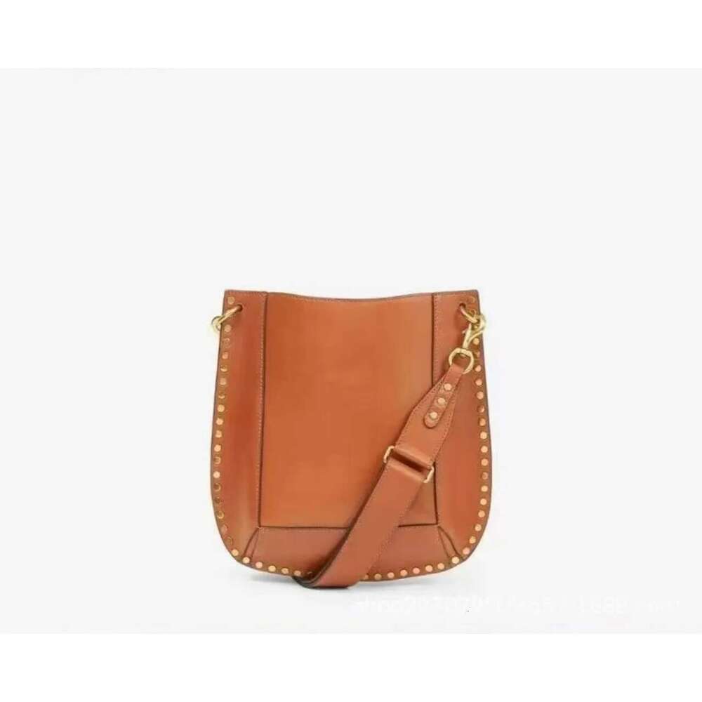 Designer Bag European And American Retro IS Willow Nail Genuine Leather Shoulder Crossbody Bag, High-End Water Bucket Bag