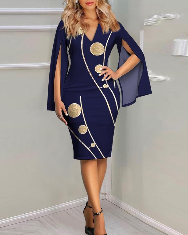 2023 Summer V-neck Temperament Sexy Fashion Printed Dress for Women