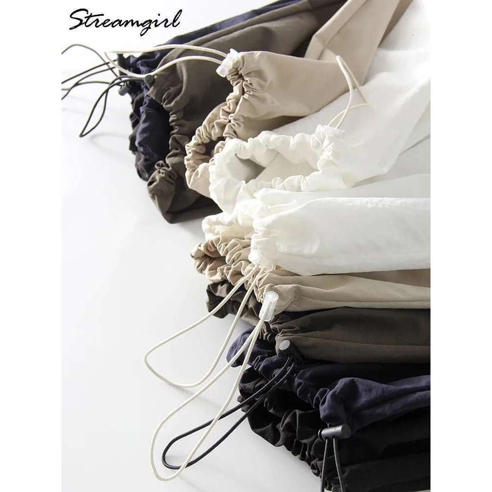 Summer Straight For High Waist Jogger Wide Leg Trousers Women's Sports Pants White Sweatpants Wtpants Women