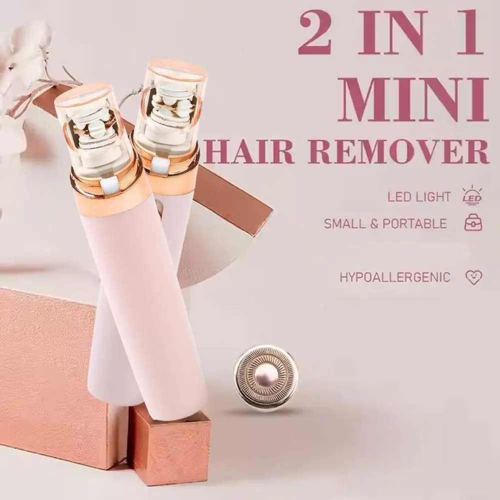 Painless Eyebrow Trimmer Electric Epilator Mini Shaver Portable Hair Removal Tool For Women Facial Lipstick Shape Design Tool L251124