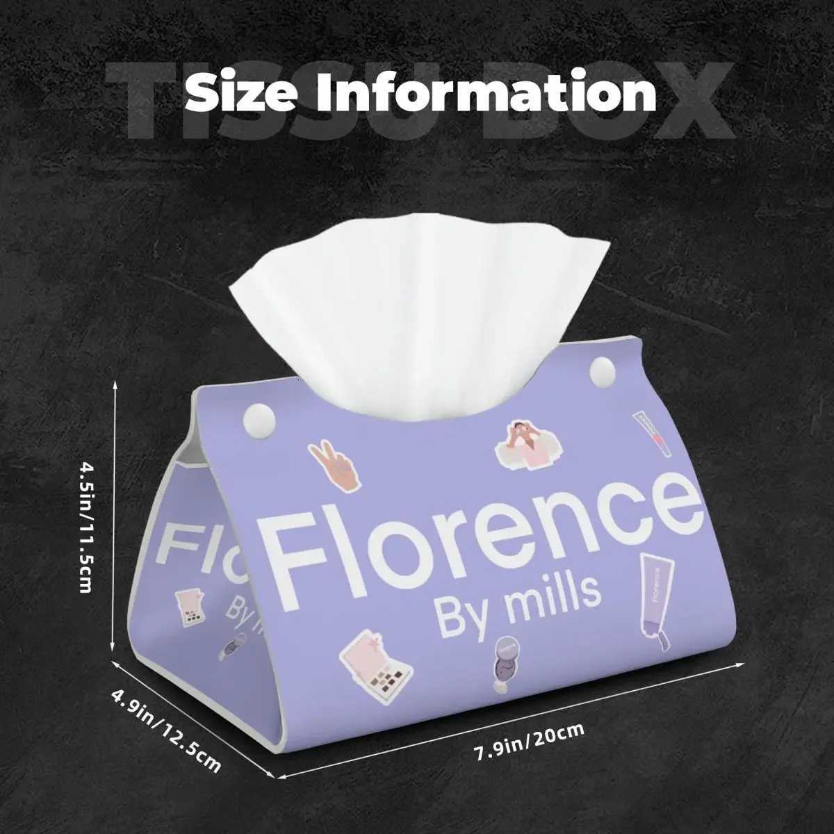 Custom Florence By Mills Tissue Box Holder Rectangular PU Leather Facial Tissue Box Cover for Car OfficeM251124