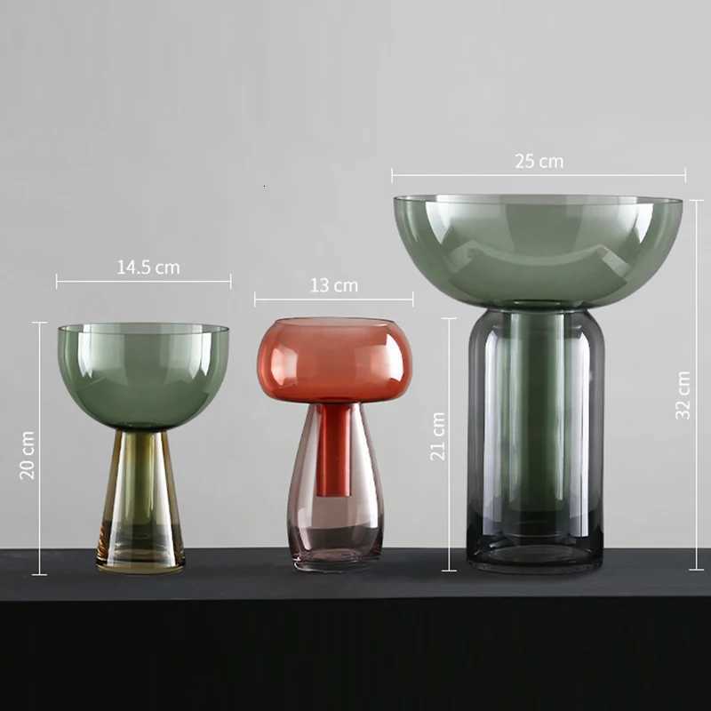 Transparent Glass Hydroponic Small Vase Luxury Handicraft Flower Arrangement Container Room Table Flower Vase Wedding Decoration C251124