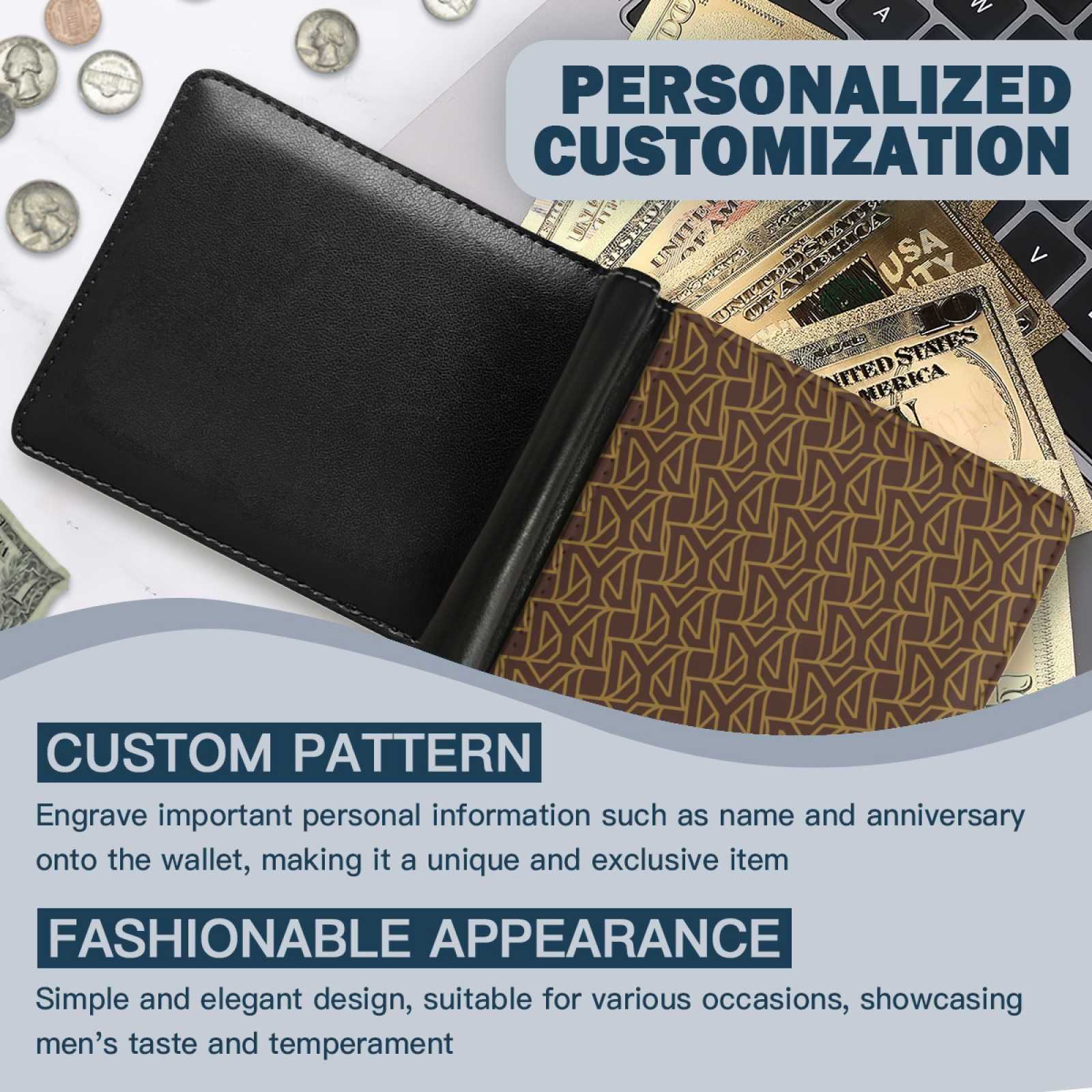 NXY Men Foldable Wallets Picture Coin Slim Purses Business Money Credit Cards Holders Vintage Protection Capacity Bags