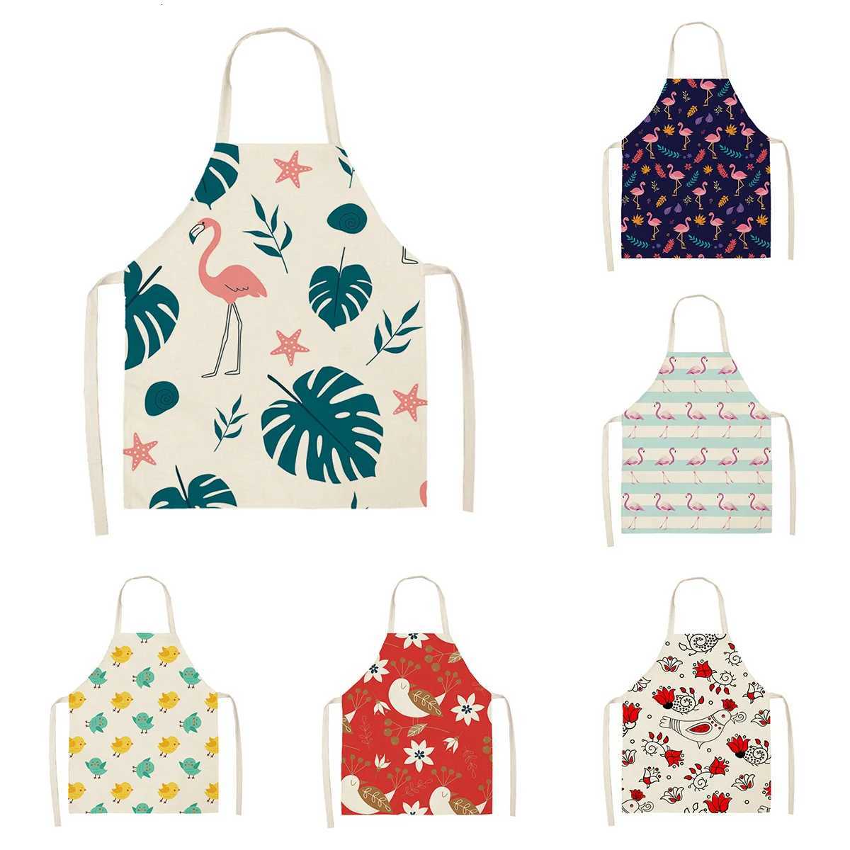 Womens kitchen apron Linen man Childrens Big size Child girl Waterproof boho Half Work Coffee cute animal funny C2511240