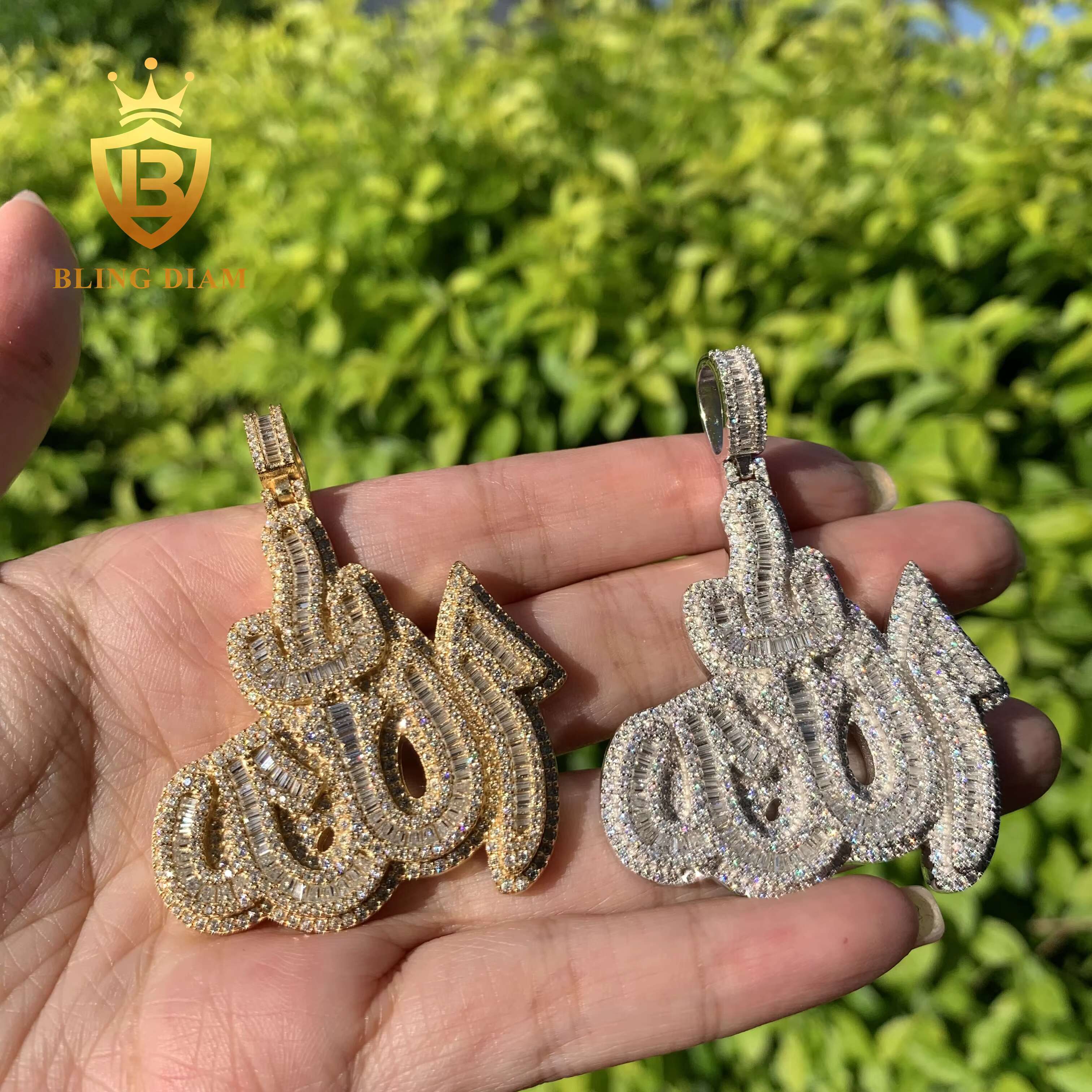 Custom Anchor Pendant Iced Out S925 Moissanite Diamond Initial Pendant Hip Pop Pendant