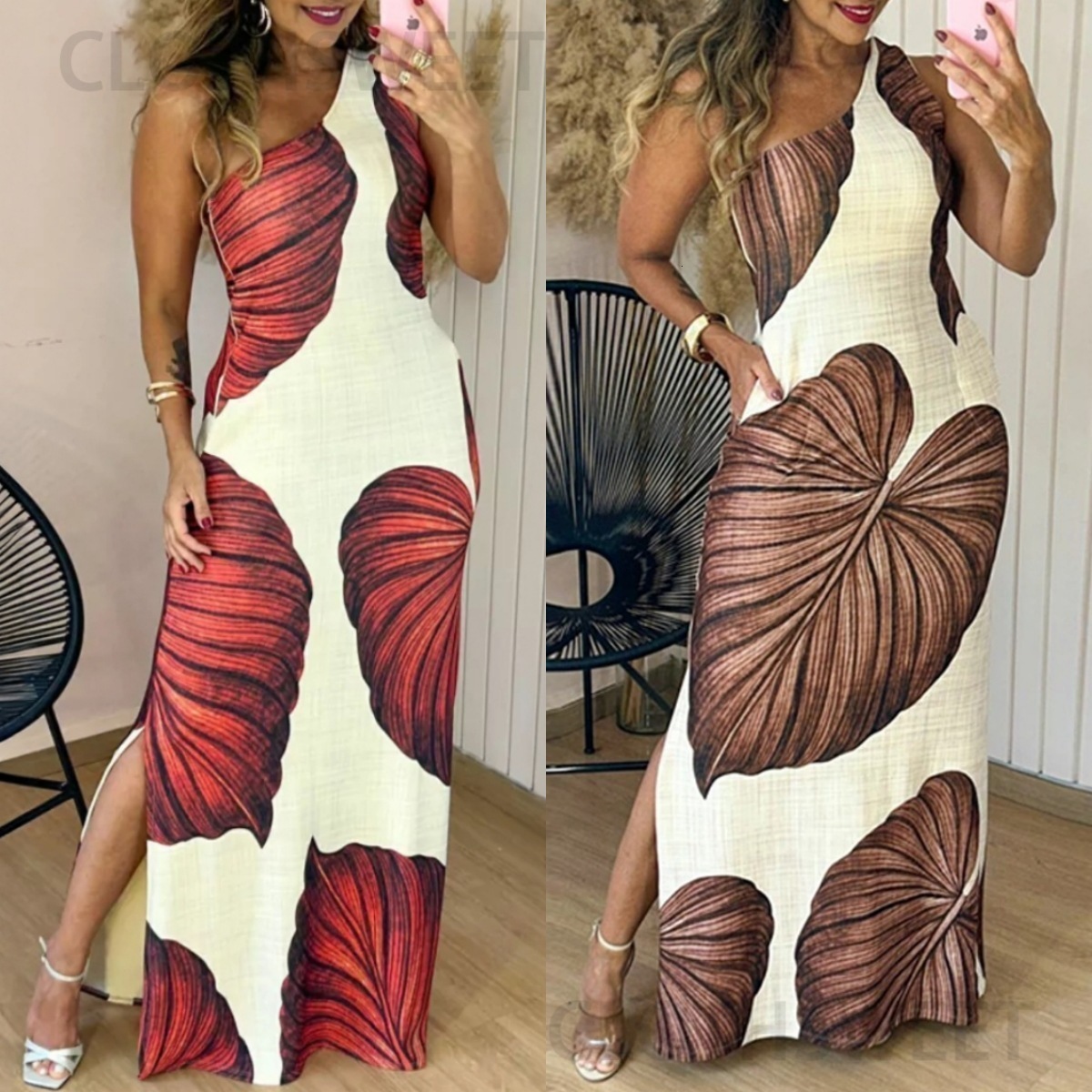 2025 summer new printed fashionable temperament sleeveless womens clothing sexy slim fit dress for women