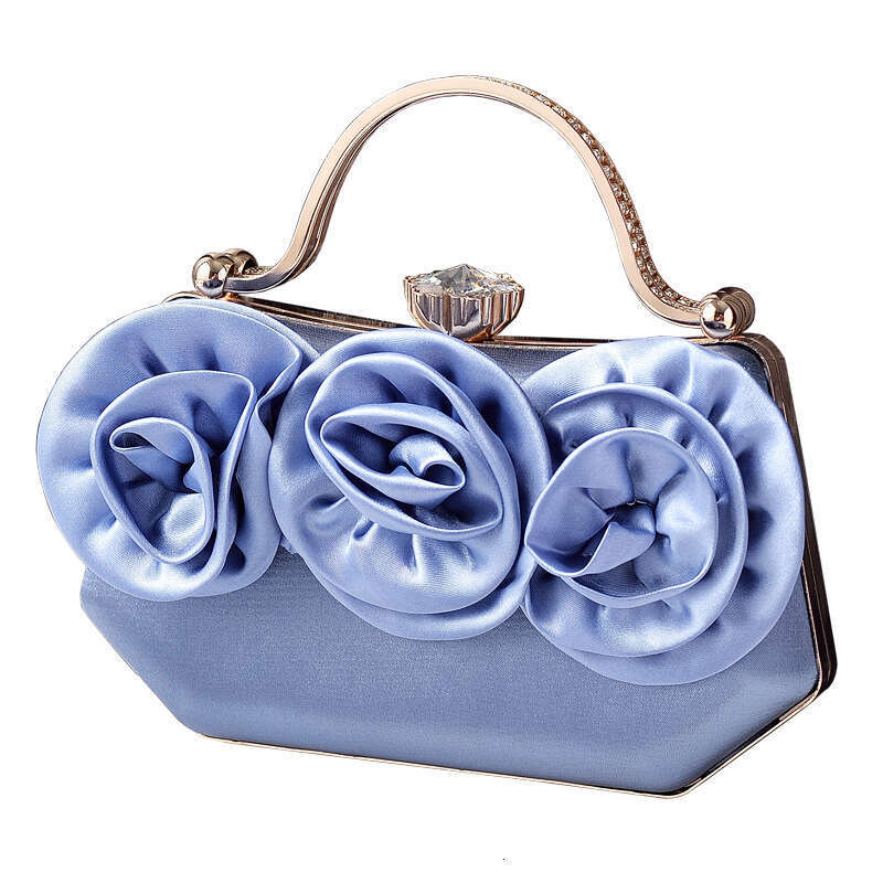 Dinner Bag New Silk Flower Banquet Match Party Handheld Diamond Set Evening Dress Bag KQ