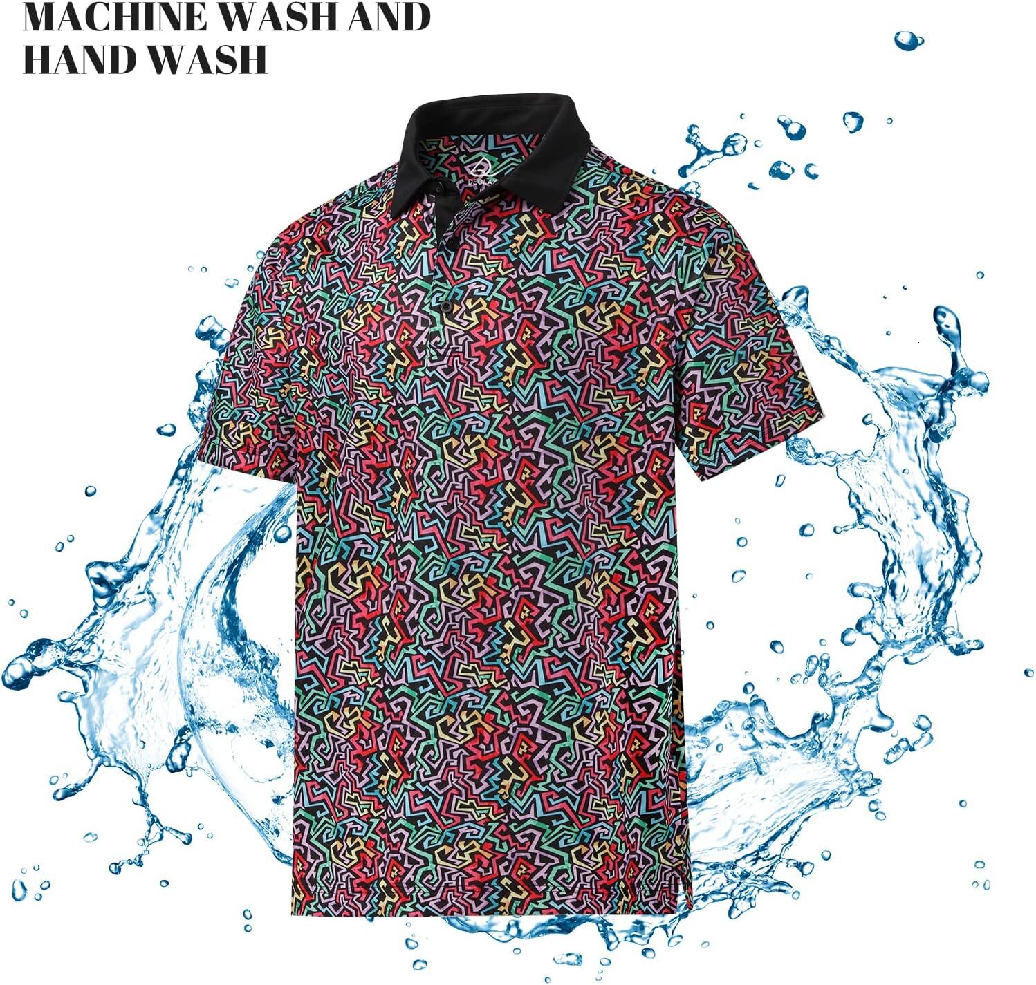 Mens Polo shirt Mens Print Mens Golf Shirt Dry Fit Mens Golf Polo Short Sleeve Quick Dry Funny Casual Fashion print