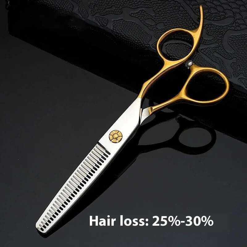 6.0 Inch VG-10 Steel Salon Hair Stylist Professional Thinning Gold Color Hairdressing Scissors
