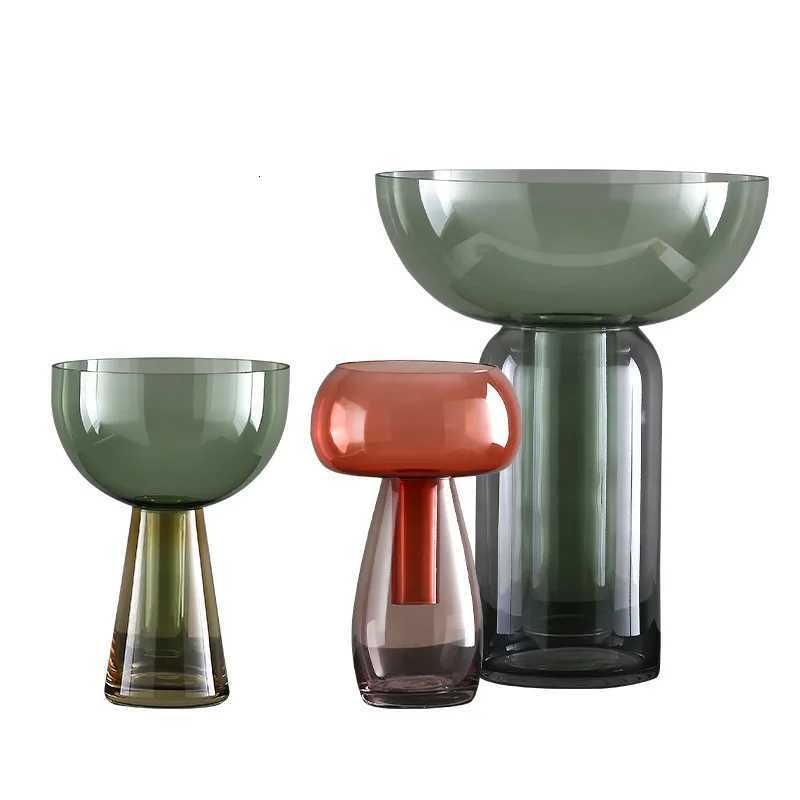 Transparent Glass Hydroponic Small Vase Luxury Handicraft Flower Arrangement Container Room Table Flower Vase Wedding Decoration C251124