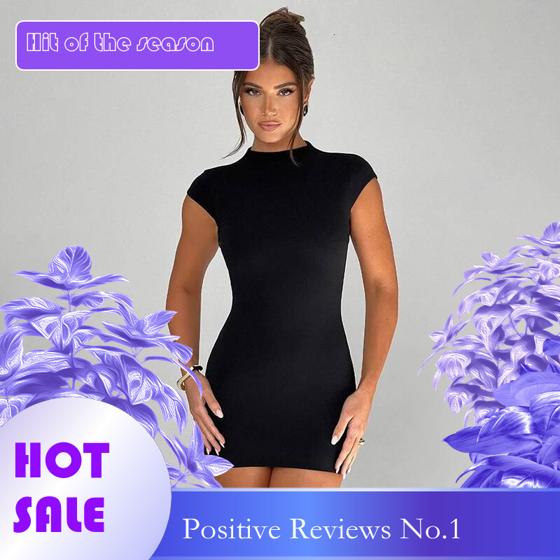 Dongdumaoyi Townlike Slim Bodycon Dress Women Turtleneck Mini Summer Backless Nightclub Sexy Party Dresses Vestidos
