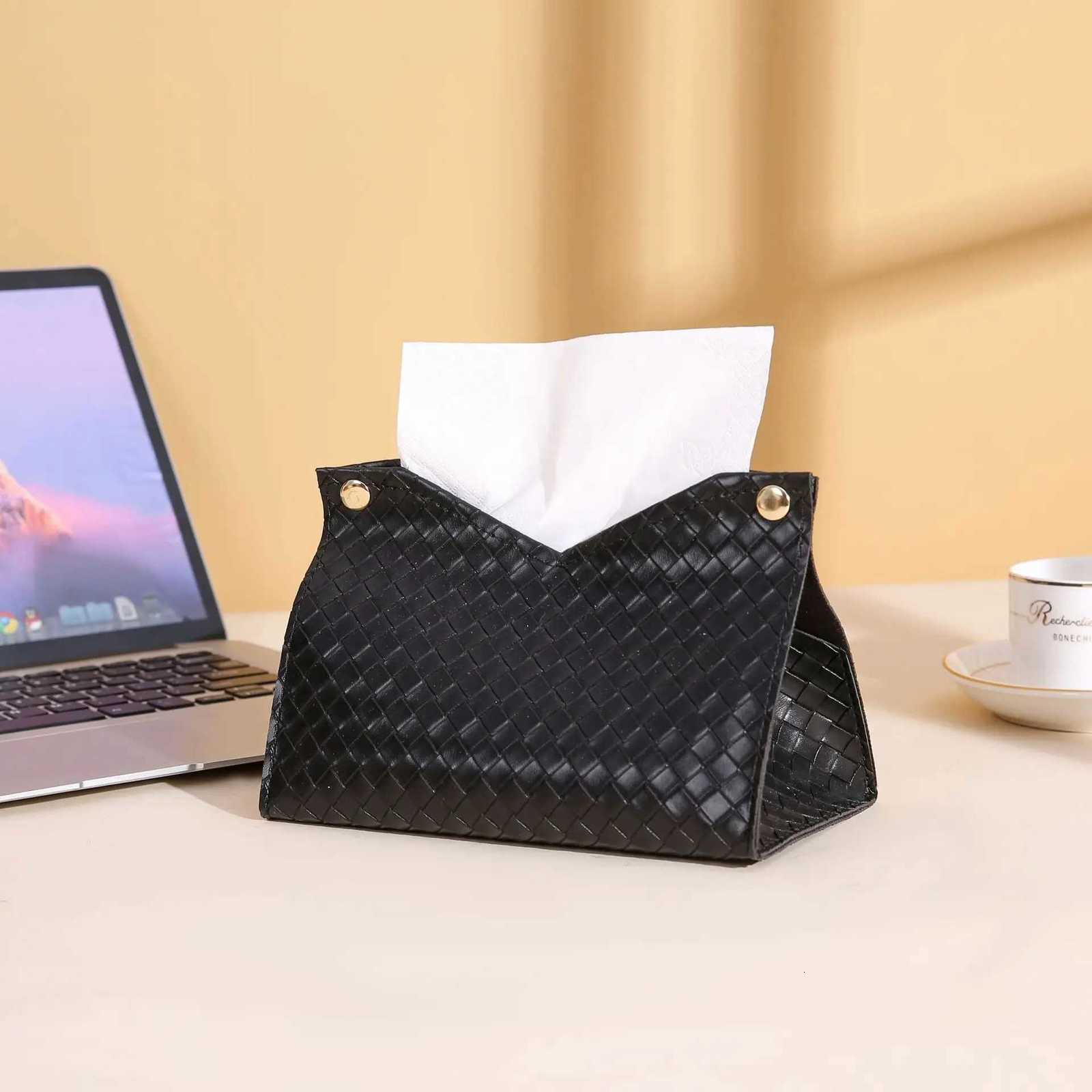 PU leather tissue box decorative napkin holder with buttons suitable for home living rooms bedrooms and bathroomsM251124