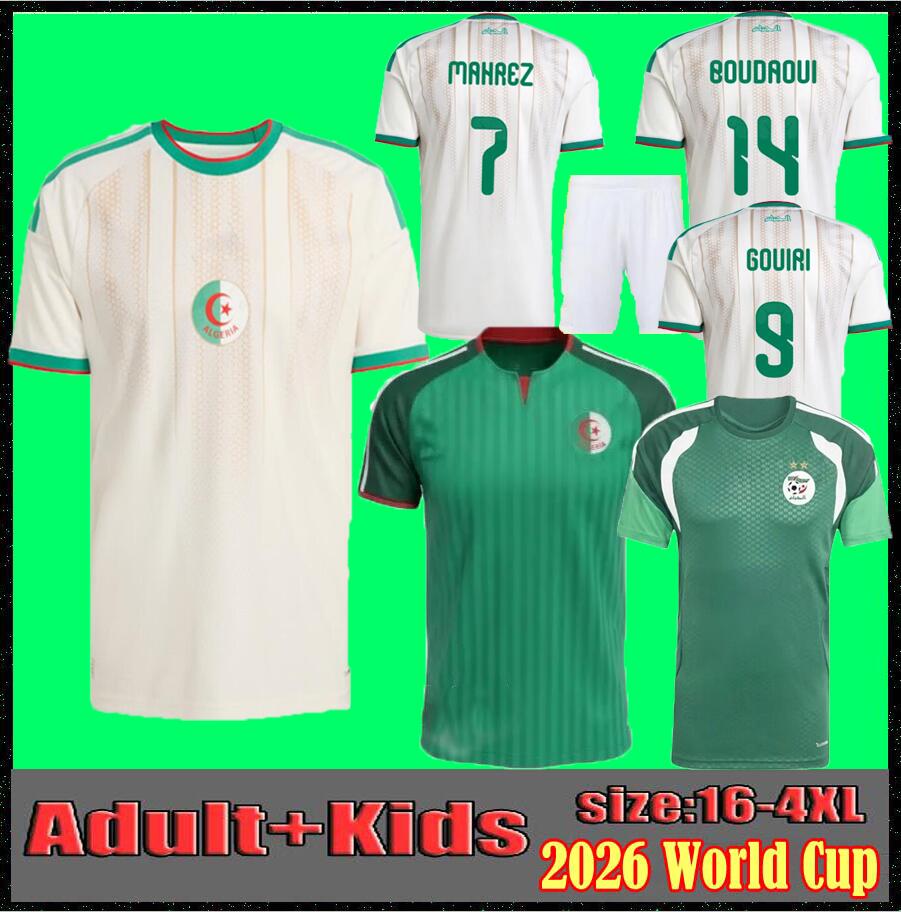 Algeria 2026 soccer jersey home away 2026 2027 Gouiri Amoura Hadj Moussa Boudaoui Houssem Aouar Rayan Ait-Nouri Benrahma Ramiz men kids Camisetas football shirt