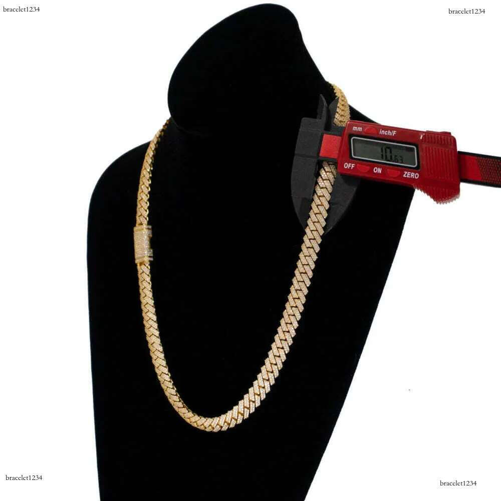 Fine Jewelry In stock Sterg Sier VVS Moissanite Dia Iced Out Miami Cuban k Chain Necklace For Men Free delivery