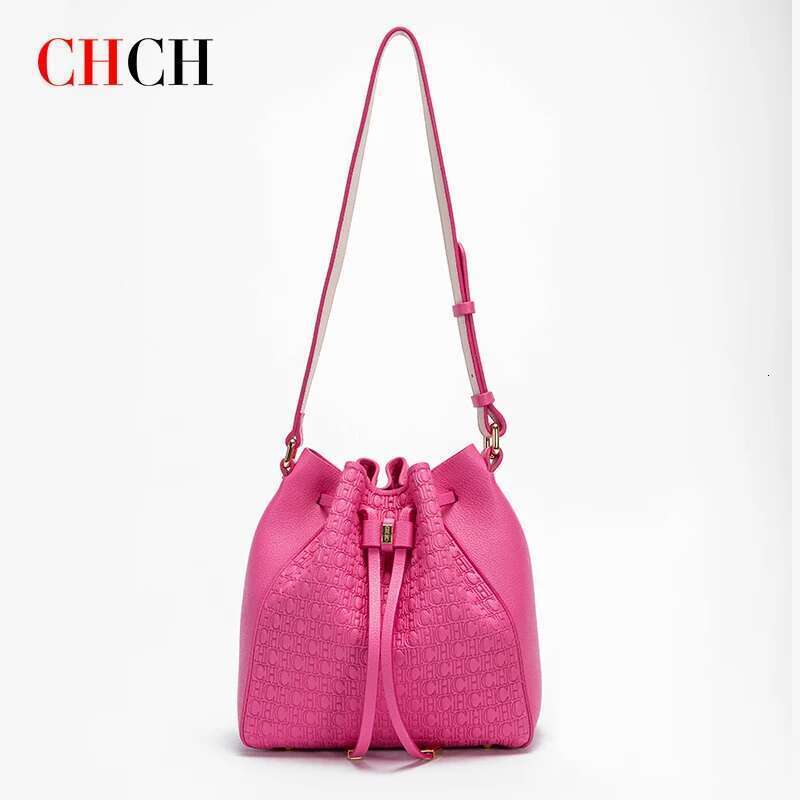 CHCH Women's Top Handbag Pink Drawstring Bucket Bag Graduation Gift