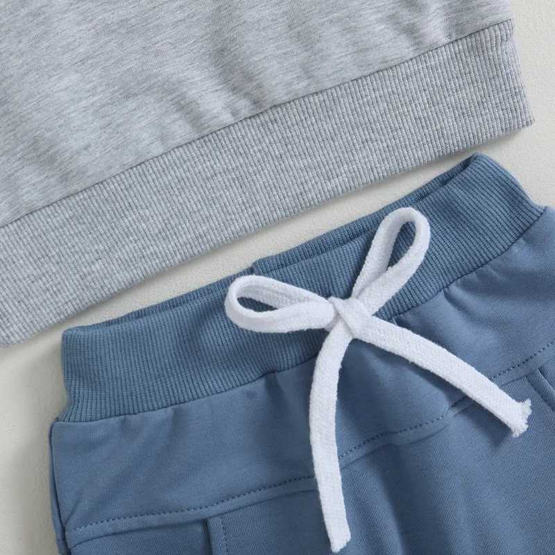 Clothing Sets Newborn Baby Boy Pant Sets Autumn Clothes 2 Piece Outfits Contrast Color Long Sleeve Sweatshirt and Elastic Pants Baby Items R250424