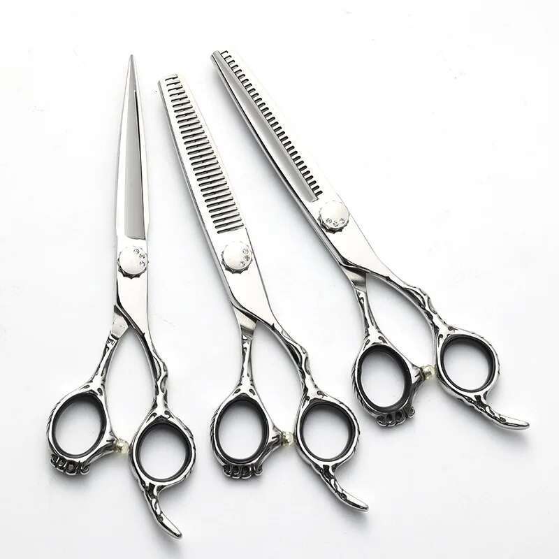 Japan440CSteel Hairdressing 6.0-Inch Salon Hairdresser Professional Flat Reverse Tooth Scissors