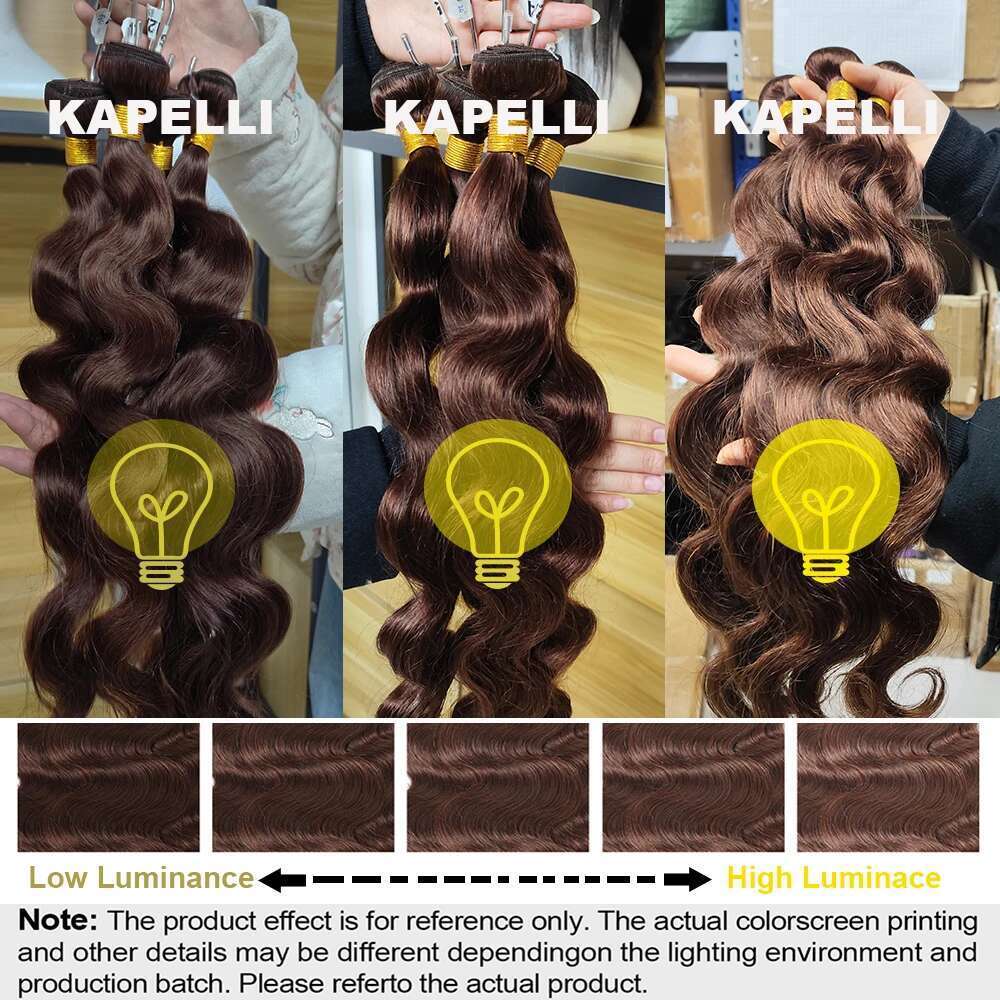 10A Brazilian With Body Wave Human With 4X4 Lace Closure Brown Blonde Colored 3/4 Bundles Hair Remy