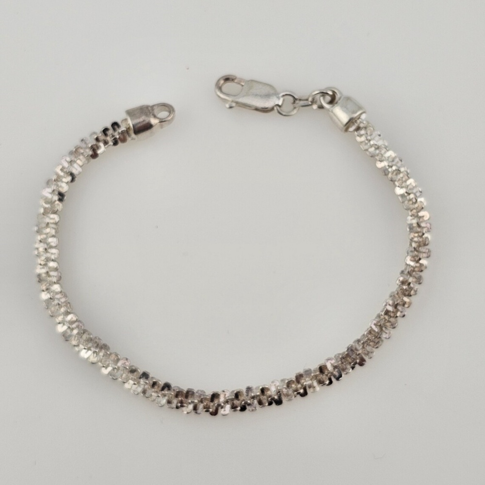 Vintage 925 Sterling Silver Margarita Chain Sparkling Twisted Rope Fancy Chain Necklace