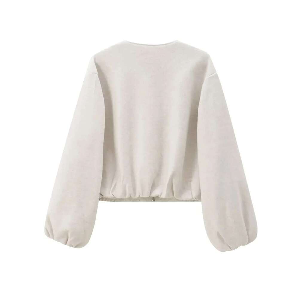 Designer Clothes Designer Clothes XNWMNZ Women's Fashion Autumn/Winter Soft Bomber Jacket Women Retro Round Neck Long Sleeve Elastic Hem Zipper F