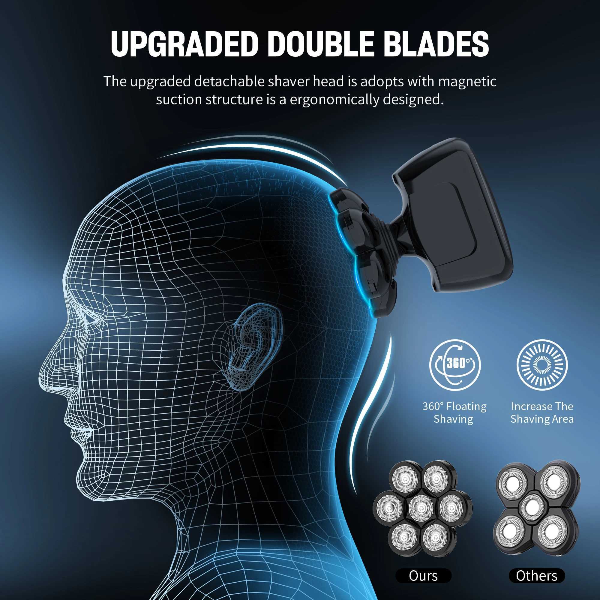 SEJOY Multifunctional Electric Shavers Kits for Bald Head Shaver Beard Shaving Machine for Men Grooming Kit Husband Gift L251124