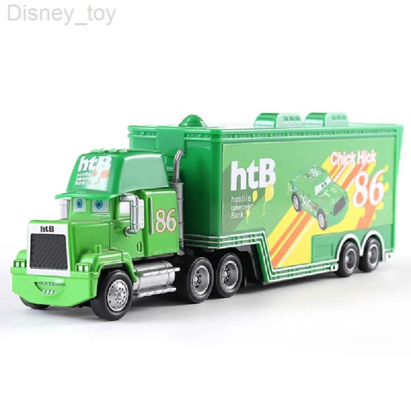 Disney Pixar Cars 2 3 Truck Toys Lightning McQueen Chick Hicks Uncle Mack Plastic Alloy Diecast Trailer Model Children Gift H251124