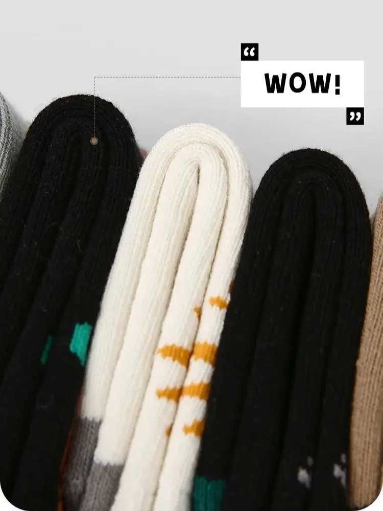 1-12T Childrens Winter Socks Baby Cartoon Dinosaur Pattern Warm Socks Boys Thicken Cotton Thermal Socks Mid Calf 5 Pairs G251124