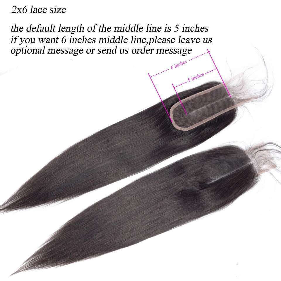 Queenlike Straight Human 12A Brazilian Raw Hair With 2X6 Deep Kim HD Lace Closure And Bundles