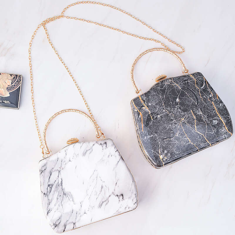 Dinner Bag Marble Pattern PU Dinner Creative Minimalist Banquet Personalized Women S Party Bag KQ
