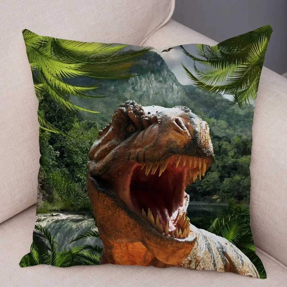 Jurassic Dinosaur throw pillow cover with short plush print living room sofa decoration cushion cover pillow covers decorative G251124