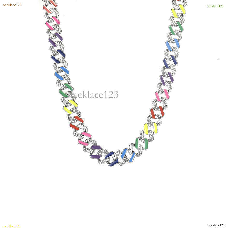 Hot selling fashion men geometric inlaid ice out VVS Moissanite Cuban men and women domineer rap necklace hip-hop collarbone chain Free delivery