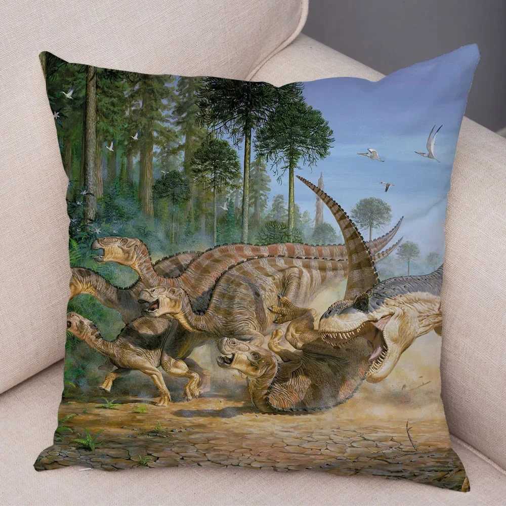Jurassic Dinosaur throw pillow cover with short plush print living room sofa decoration cushion cover pillow covers decorative G251124