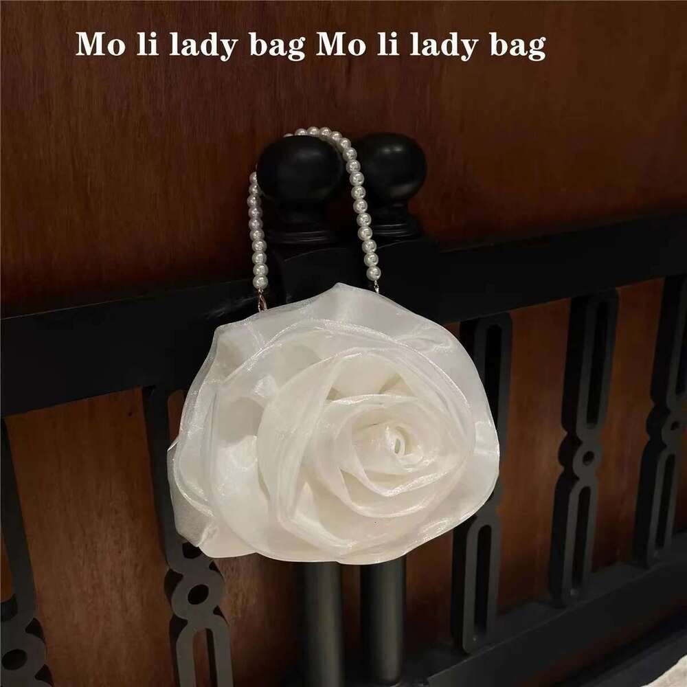 Designer bag2025 Satin Floral Handbag Women Elegant Evening Wedding Party Clutch Purse Pearl Beading Shoulder Crossbody Bag Luxury Bag
