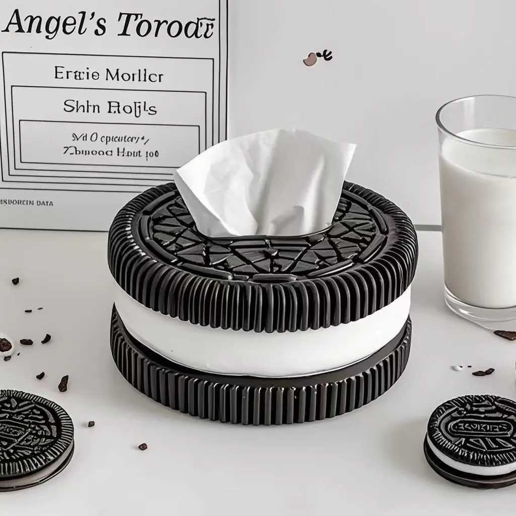 Creative Minimalist Oreo-Inspired Tissue Box Home Decor Tissue Case Bedroom Desktop Stylish Decorative Paper DispenserM251124