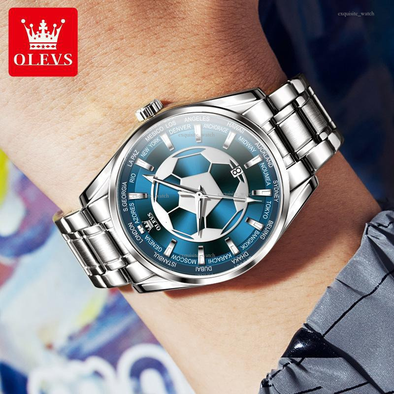 OLEVS Luxury Outdoor Dropshipping Single Calendar Football Pattern Design Quartz Watch Men's Watch Designer Watch Free Delivery Wholesale