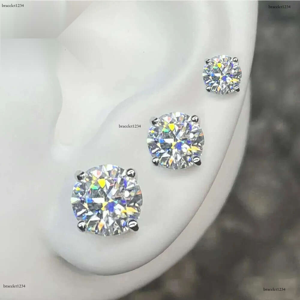 Earrings, fashion designer earrings, 3mm -10 mm classic spiral rear earrings jewelry Sier VVS Mozambican dia studs for men and women Free delivery